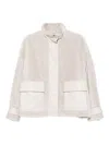 Emporio Armani Shearling Leather Jacket In Neutral