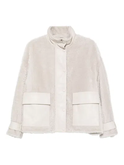 EMPORIO ARMANI EMPORIO ARMANI SHEARLING LEATHER JACKET
