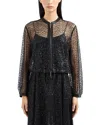 Emporio Armani Sheer Sequin Jacket In Black