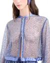 Emporio Armani Sequin Embellished Semi-sheer Jacket In Purple Haze