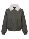 Emporio Armani Sherpa-collar Bomber Jacket In Green