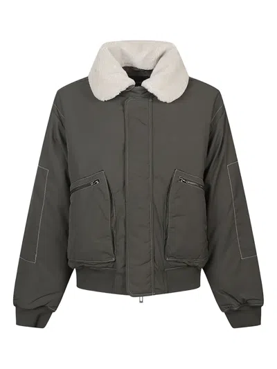 EMPORIO ARMANI SHERPA-COLLAR BOMBER JACKET