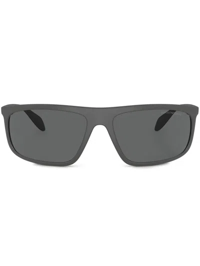Emporio Armani Shield-frame Sunglasses In Black