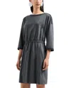 Emporio Armani Round-neck Dress In Slate Grey
