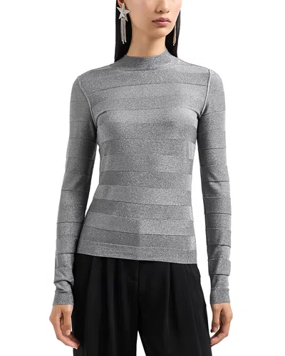 EMPORIO ARMANI SHIMMER STRIPE SWEATER