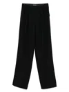 Emporio Armani Shimmery Wide Leg Trousers In Black