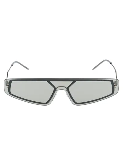 Emporio Armani Shiny Gunmetal Metal Sunglasses In Black
