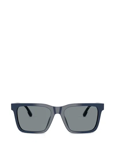 Emporio Armani Shiny Square-frame Sunglasses In Blue