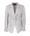 Emporio Armani Shirred-panel Single-breasted Blazer In White