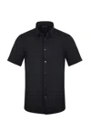 Emporio Armani Short Sleeve Classic Collar Shirt In Black