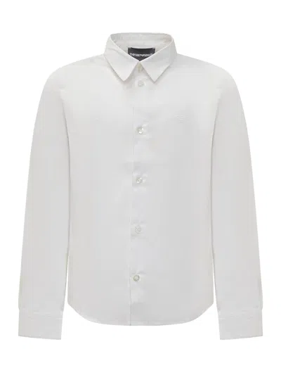 Emporio Armani Kids' Shirt In Bianco Ottico