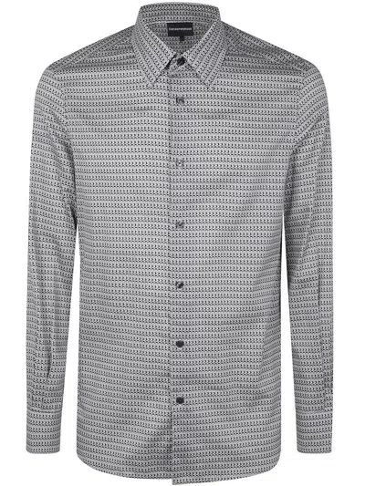 Emporio Armani Men's Cotton Shirt | Size Xl | Em001537af14130 In Multicolour
