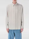 Emporio Armani White Shirt With Striped Pattern In Cream