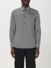 Emporio Armani Microprint Stretch Cotton Button-up Shirt In Navy