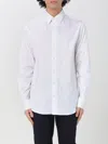Emporio Armani Stretch Jersey Button-up Shirt In Weiss