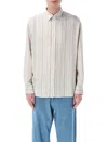 Emporio Armani White Shirt With Striped Pattern In F0078