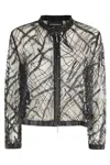 Emporio Armani Embroidered Cropped Shirt Jacket In Black