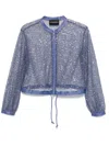 Emporio Armani Sequin Embellished Semi-sheer Jacket In Dusted Peri