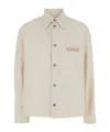 Emporio Armani White Jacket With Logo Patch On The Front In Nude