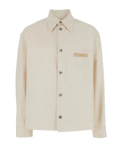 EMPORIO ARMANI EMPORIO ARMANI LOGO PATCH BUTTON-UP JACKET