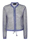 Emporio Armani Sequin Embellished Semi-sheer Jacket In Pink