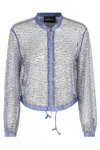Emporio Armani Sequin Embellished Semi-sheer Jacket In Purple Haze