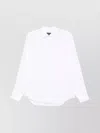 Emporio Armani Cotton Shirt With Button-down Collar And Curved Hem