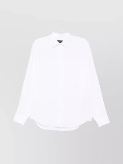 EMPORIO ARMANI SHIRT LINEN COLLAR BUTTON-DOWN