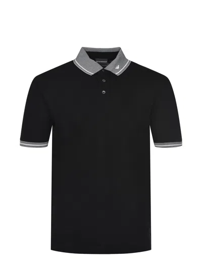 Emporio Armani Shirt Made Of Piqué. In Black
