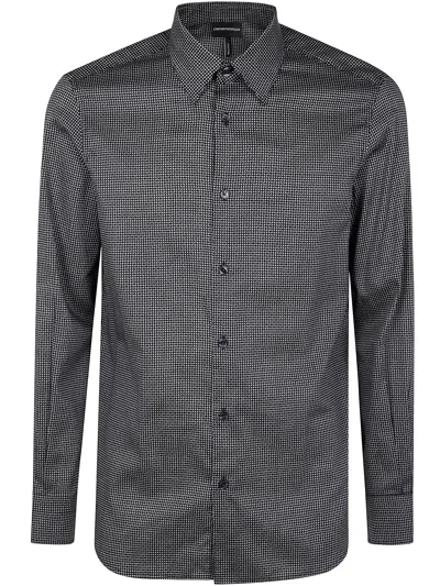 Emporio Armani Shirt In Microgeometryc