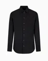 Emporio Armani Shirt With All-over Flocked Print In Black