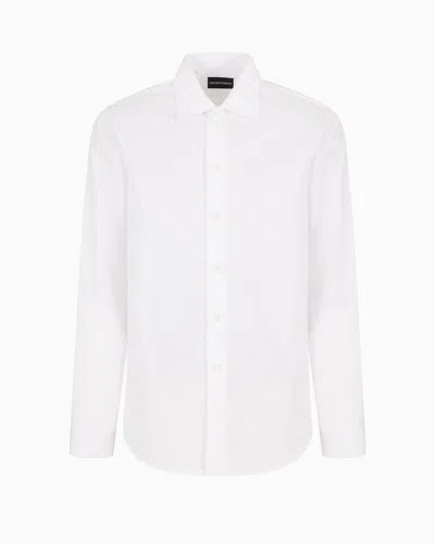 Emporio Armani Shirt With All-over Flocked Print In White