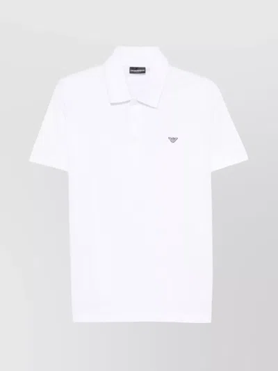 Emporio Armani Polo Shirt With Collar And Short Sleeves In White