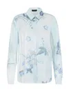 Emporio Armani Shiny Baltik Floral Print Button Up Shirt