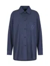 Emporio Armani Yarn-dyed Shirt With Embroidered Logo