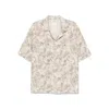 Emporio Armani Asv Capsule Peace All Over Print Shirt In Beige