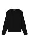 Emporio Armani Cotton T-shirt With Logo And Long Sleeves In Black