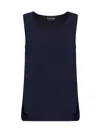 Emporio Armani Stretch Tank In Blu Mezzanotte