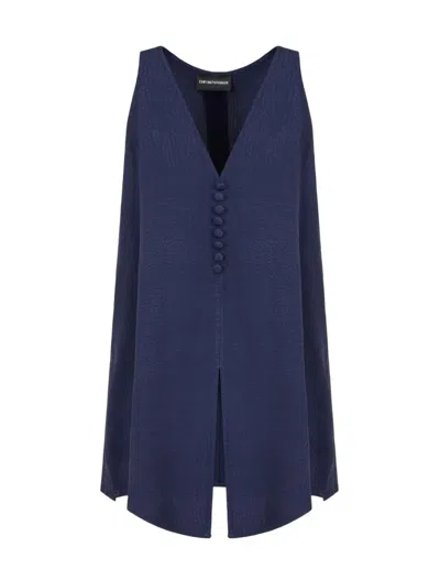 Emporio Armani Top From The Sustainability Collection In Blue