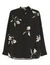 Emporio Armani Floral-print Shirt In Bristol Black/ Roast