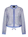 Emporio Armani Sequin Embellished Semi-sheer Jacket In Dusted Peri