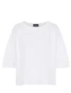 Emporio Armani Crew Neck Short Sleeve Top In Optical White