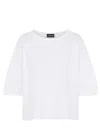 Emporio Armani Crew Neck Short Sleeve Top In Optical White