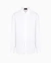 Emporio Armani Garment-dyed Linen Shirt With French Collar In White