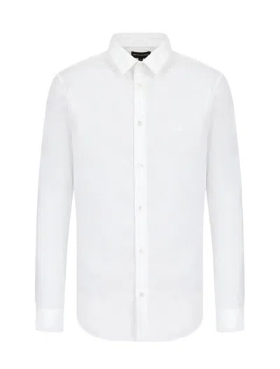 Emporio Armani Long-sleeve Buttoned Shirt In White