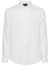 Emporio Armani Long-sleeves Linen Shirt In White