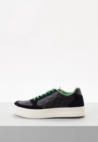 Pre-owned Emporio Armani Shoes Sneaker  Man Sz. Us 10 X4x580xn643 A083 Black