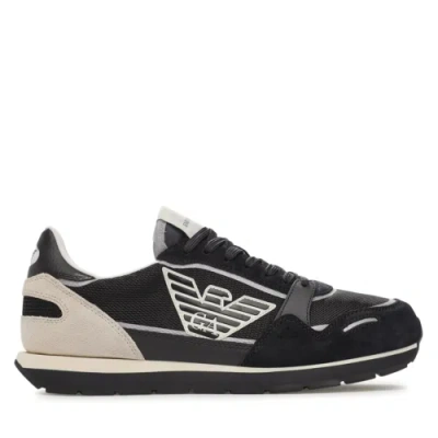 Pre-owned Emporio Armani Shoes Sneaker  Man Sz. Us 8 X4x537xn730 T409 Blu