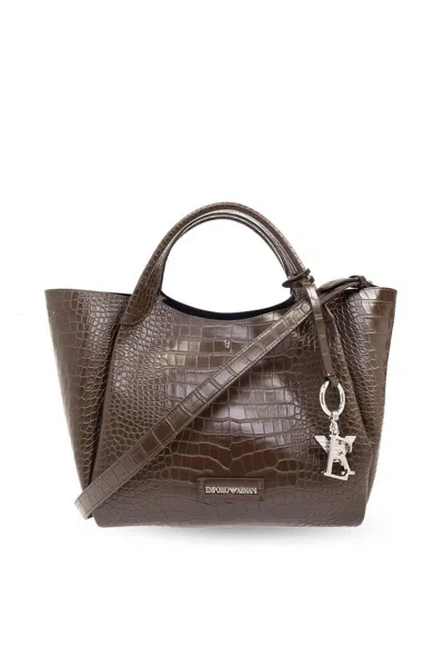 Emporio Armani Shopper Bag In Brown