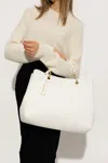 Emporio Armani Myea Medium Black Shopper Tote Bag In White